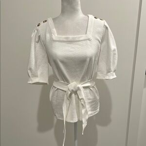 NWT Anthropologie Current Air Tie Front Top Sz M